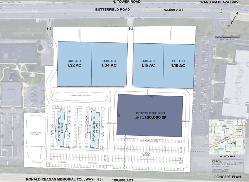 SEC Butterfield Rd and Meyer Rd, Oak Brook, IL for lease - Site Plan - Image 2 of 2