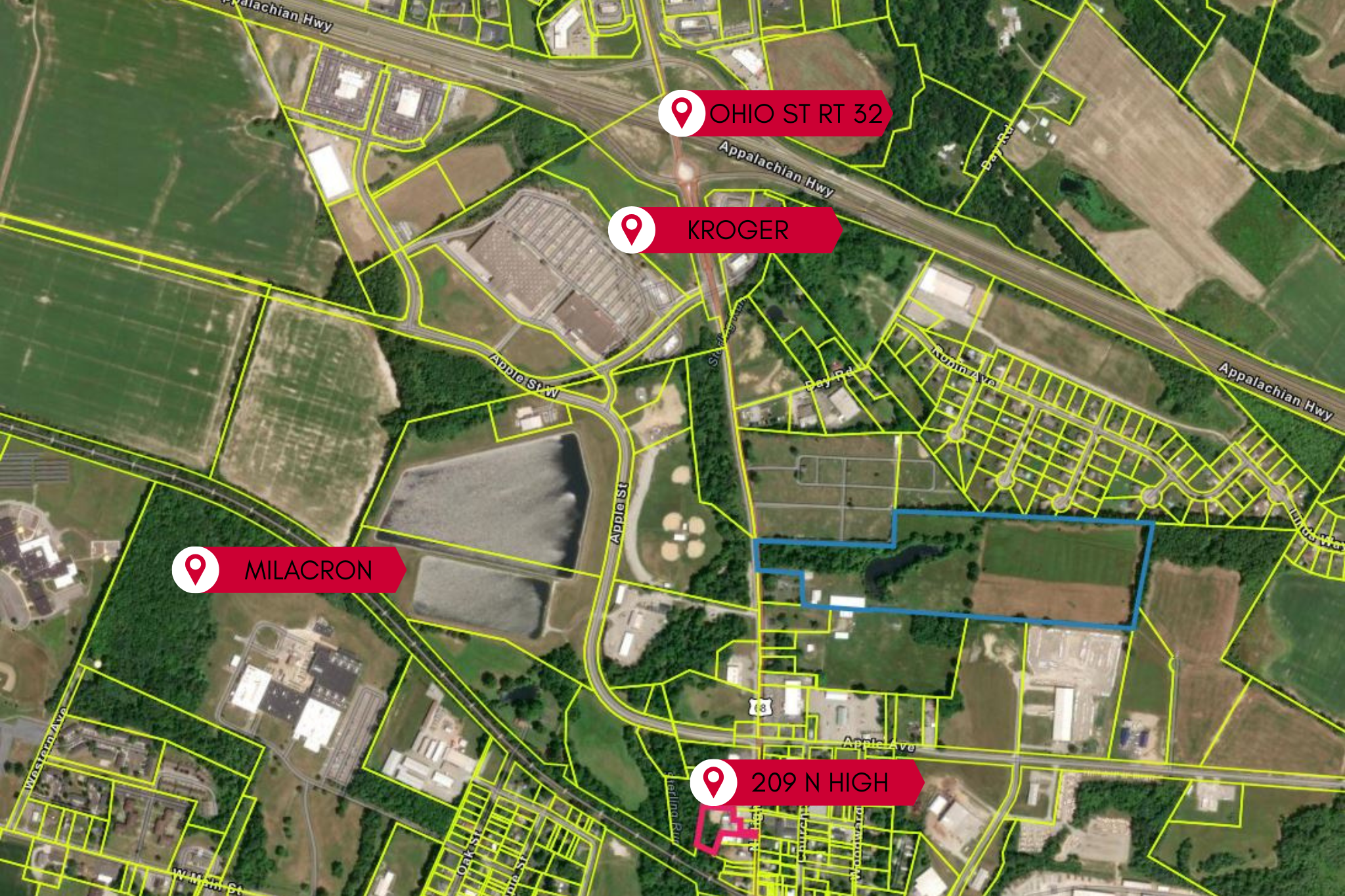 209 N High St, Mount Orab, OH for sale Aerial- Image 1 of 7