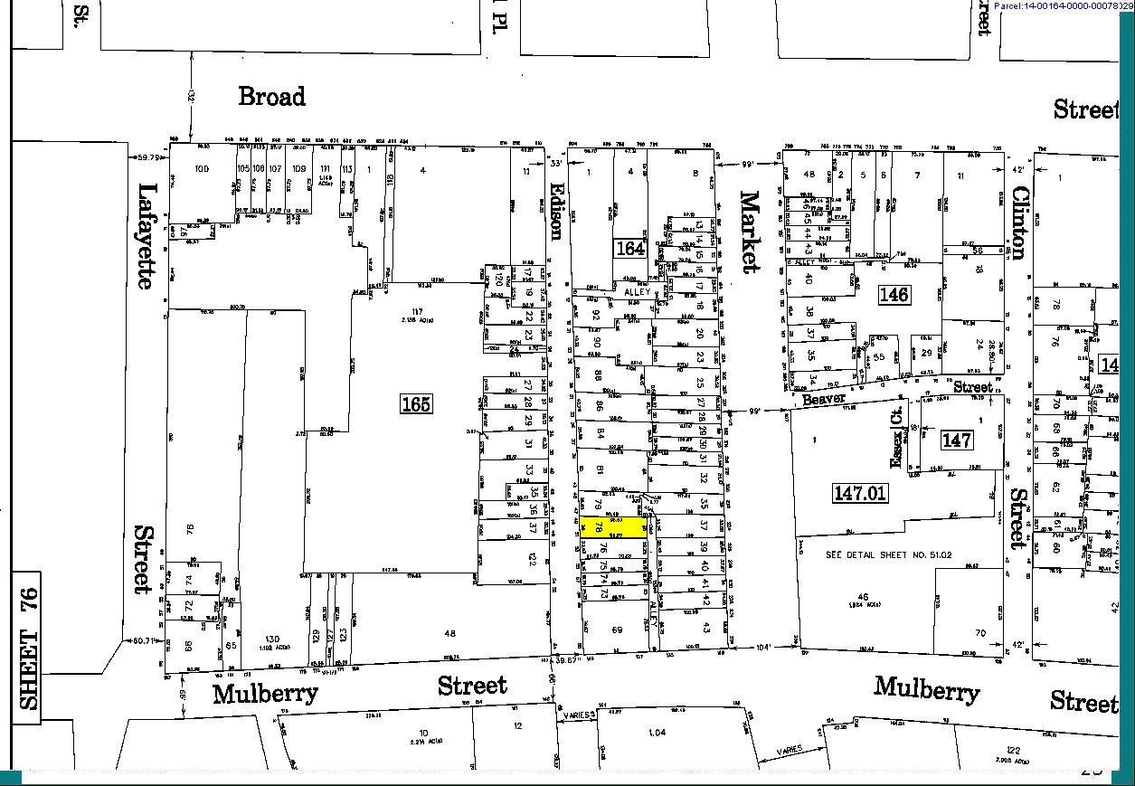 45-53 Edison Pl, Newark, NJ for lease Plat Map- Image 1 of 2