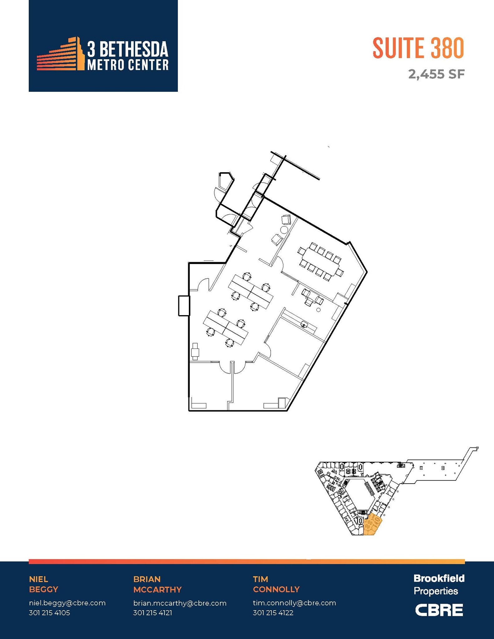 3 Bethesda Metro Center, Bethesda, MD for lease Floor Plan- Image 1 of 1