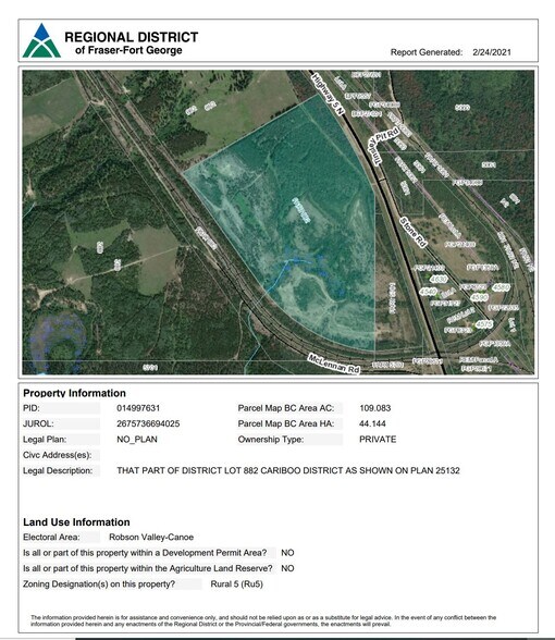 882 5 Hwy, Valemount, BC V0E 2Z0 Land