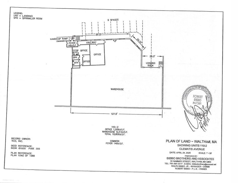 108 Clematis Ave, Waltham, MA for lease - Floor Plan - Image 3 of 26