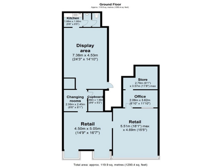 92-92A Long St, Atherstone for lease - Floor Plan - Image 3 of 3