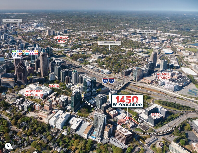 1450 W Peachtree St NW, Atlanta, GA for sale - Aerial - Image 3 of 16