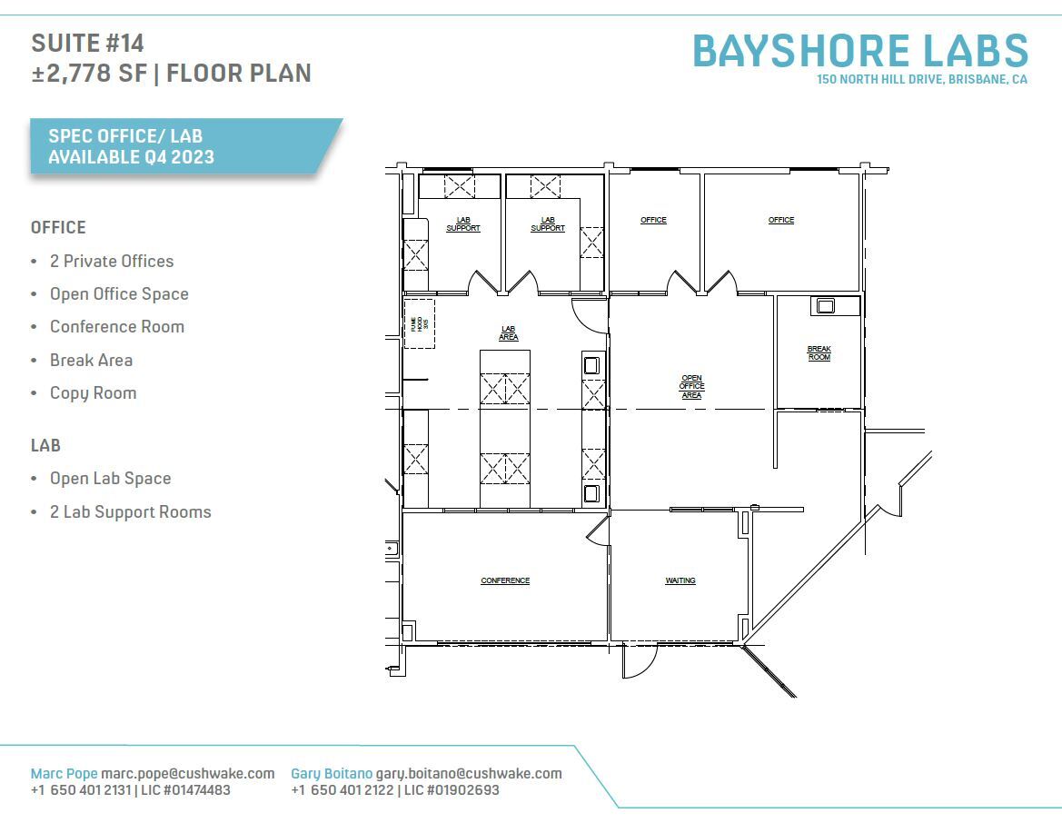 150 N Hill Dr, Brisbane, CA for lease Floor Plan- Image 1 of 1