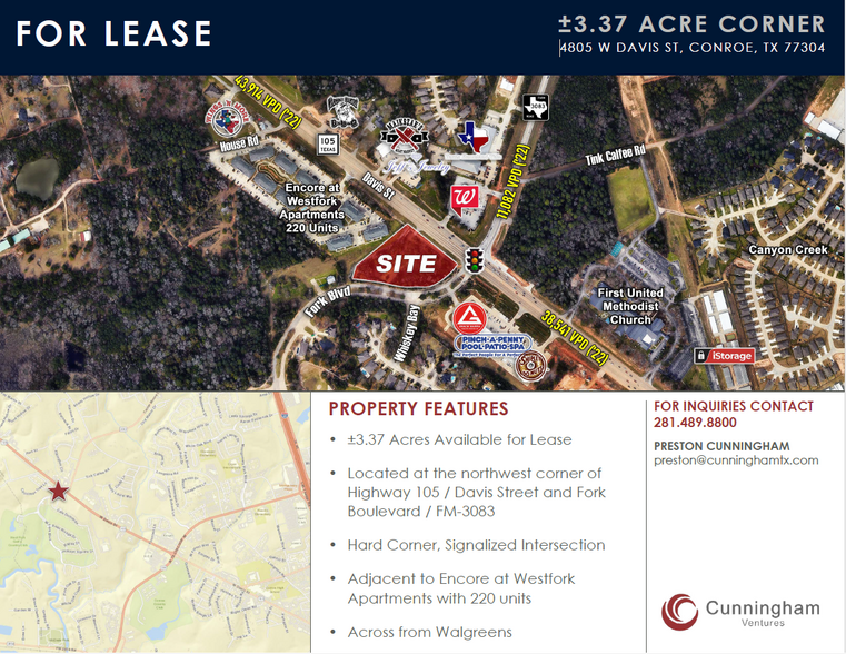 W. Davis & W, Fork Blvd, Conroe, TX for lease - Building Photo - Image 1 of 4