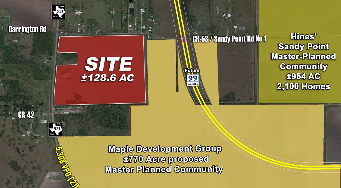 FM 521 & CR 53, Rosharon, TX 77583 Land for Sale