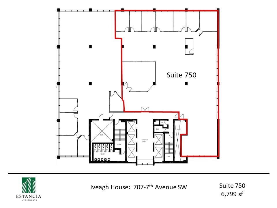 707 7th Ave SW, Calgary, AB for lease Floor Plan- Image 1 of 4