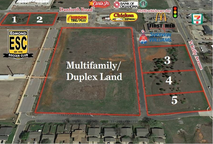 W Danforth Rd & Kelly Ave, Edmond, OK for sale Aerial- Image 1 of 1