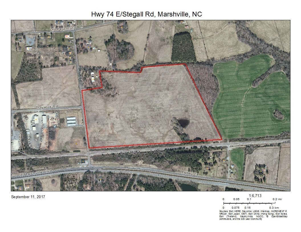 E Highway 74 & Stegall Rd, Marshville, NC for sale Aerial- Image 1 of 2