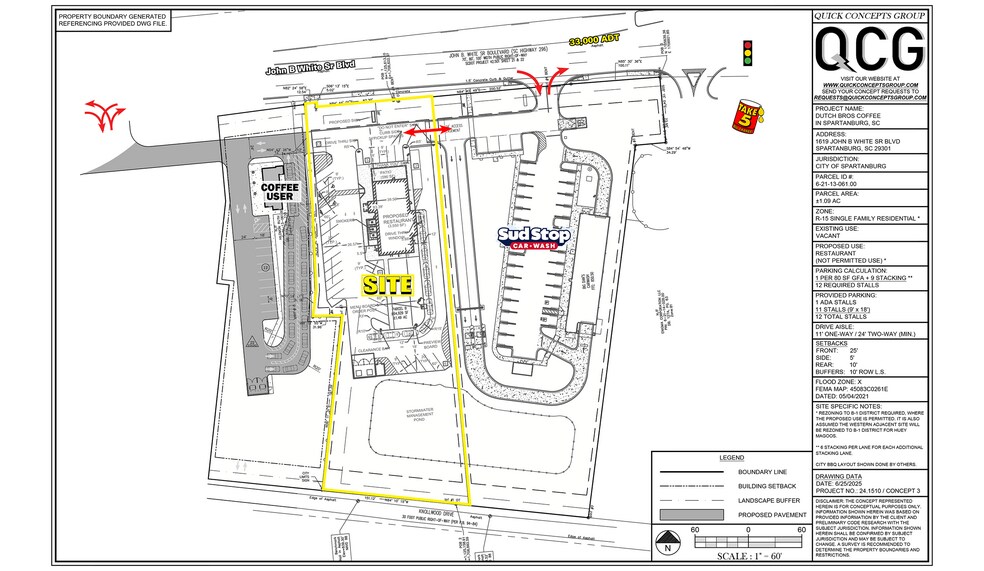 John B. White Sr. Blvd, Spartanburg, SC for sale - Site Plan - Image 2 of 4