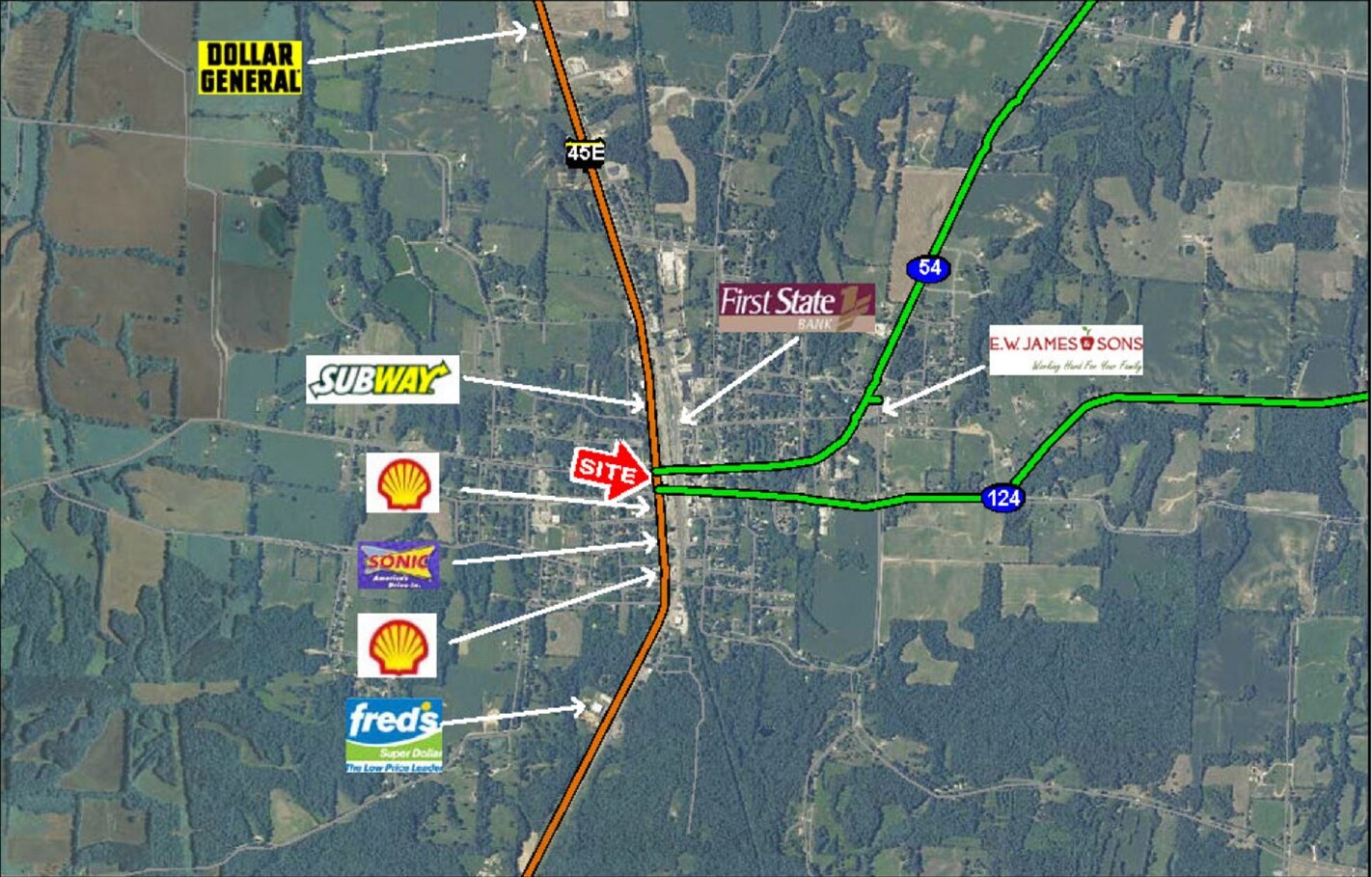 1907 N Meridian St, Greenfield, TN, 38230 Fast Food Property For Sale