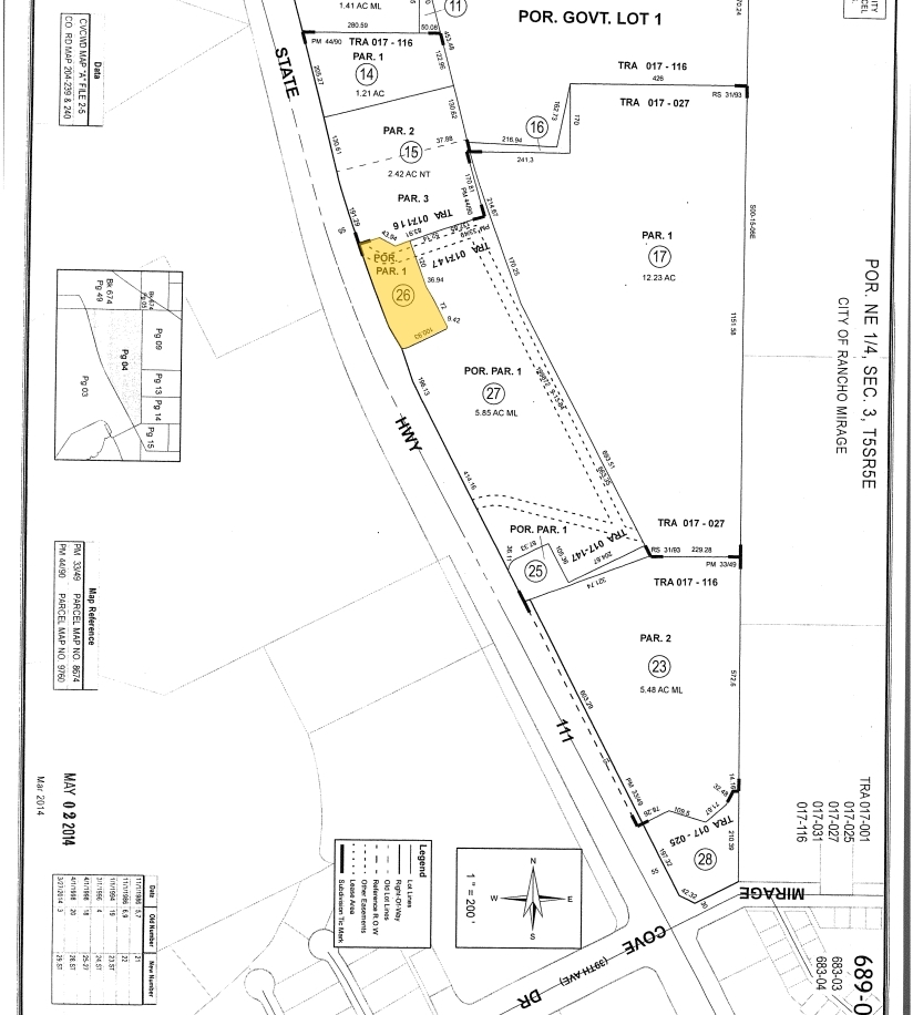 State Highway 111, Rancho Mirage, CA for sale Plat Map- Image 1 of 2