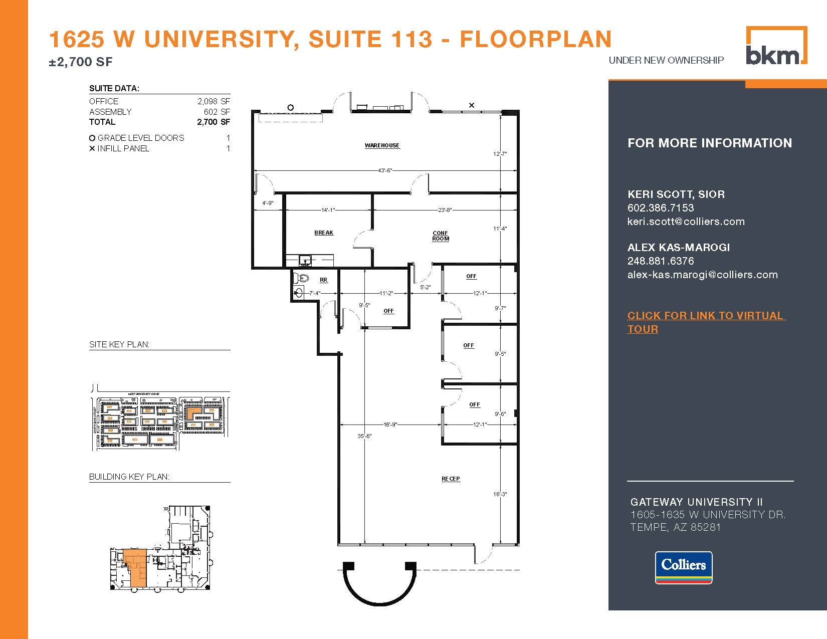 1705 W University Dr, Tempe, AZ for lease Floor Plan- Image 1 of 1