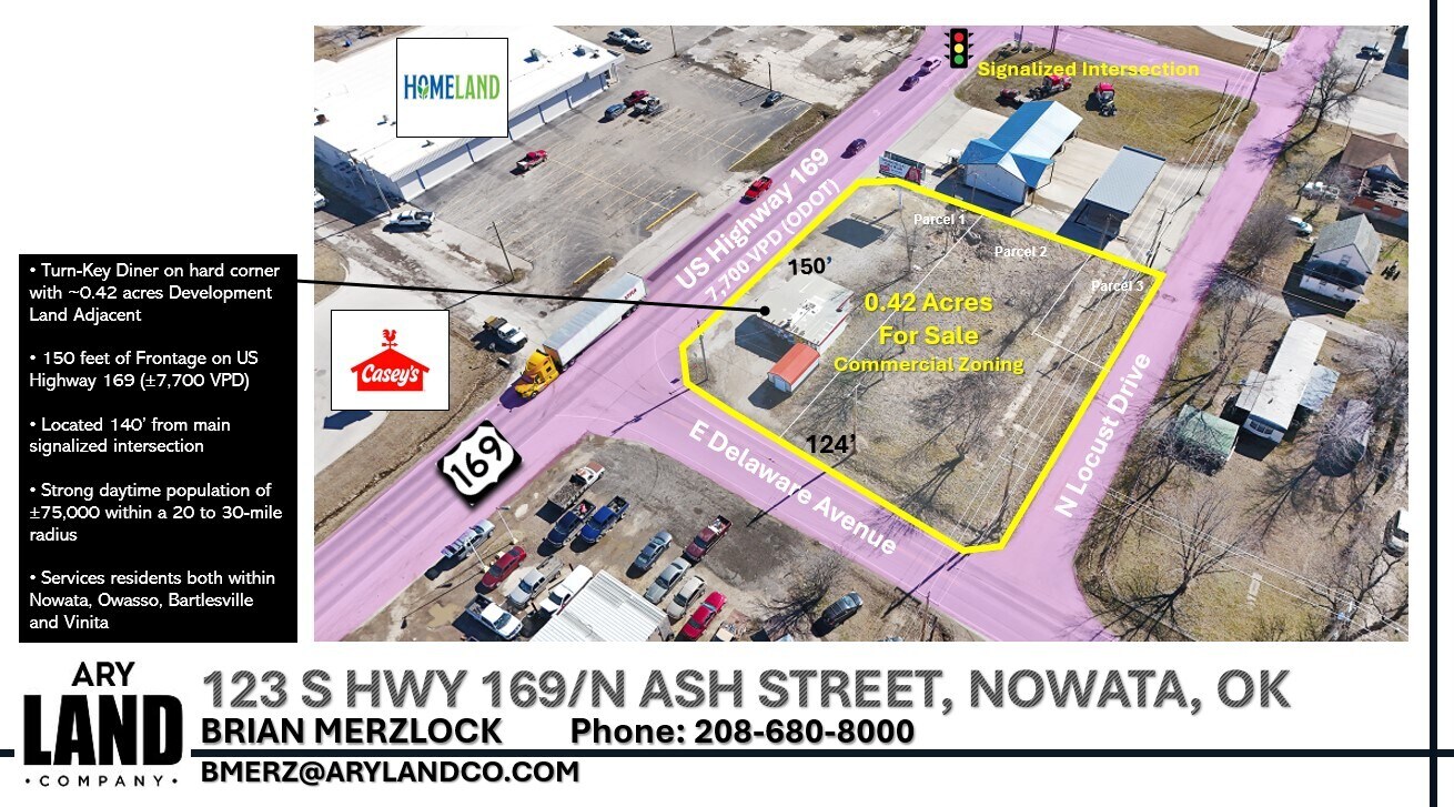 123 N Ash St, Nowata, OK for sale Aerial- Image 1 of 1