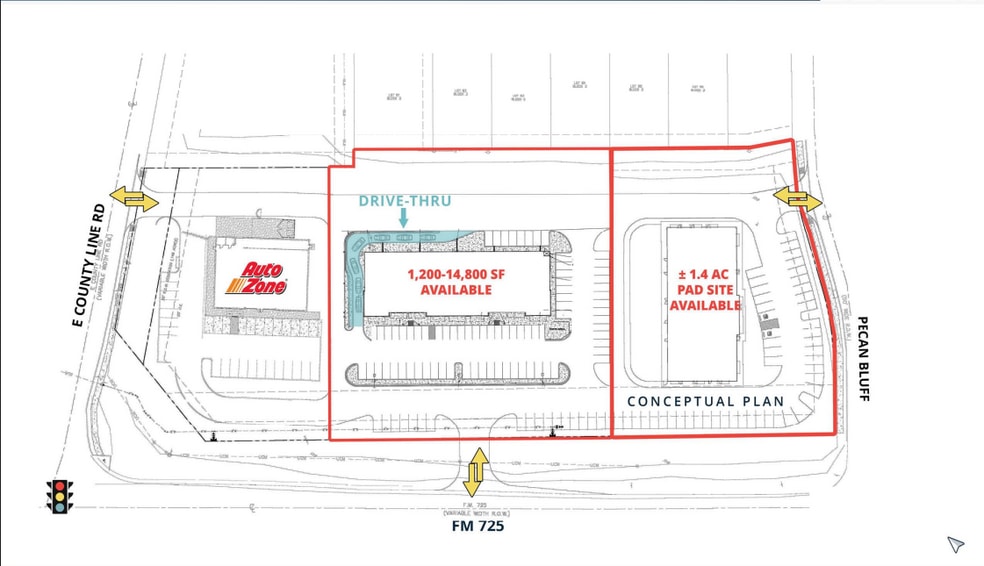 FM 725 and County Line, New Braunfels, TX for lease - Site Plan - Image 2 of 5