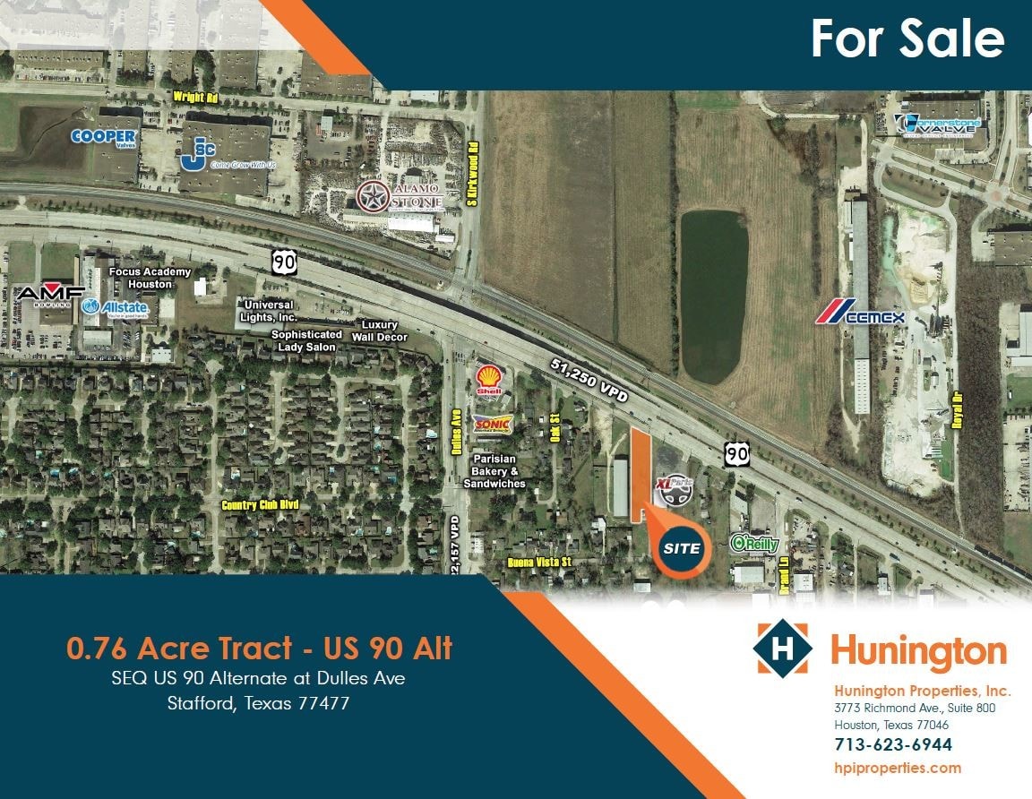 US 90 Alternate and Dulles Ave, Stafford, TX for sale Aerial- Image 1 of 1