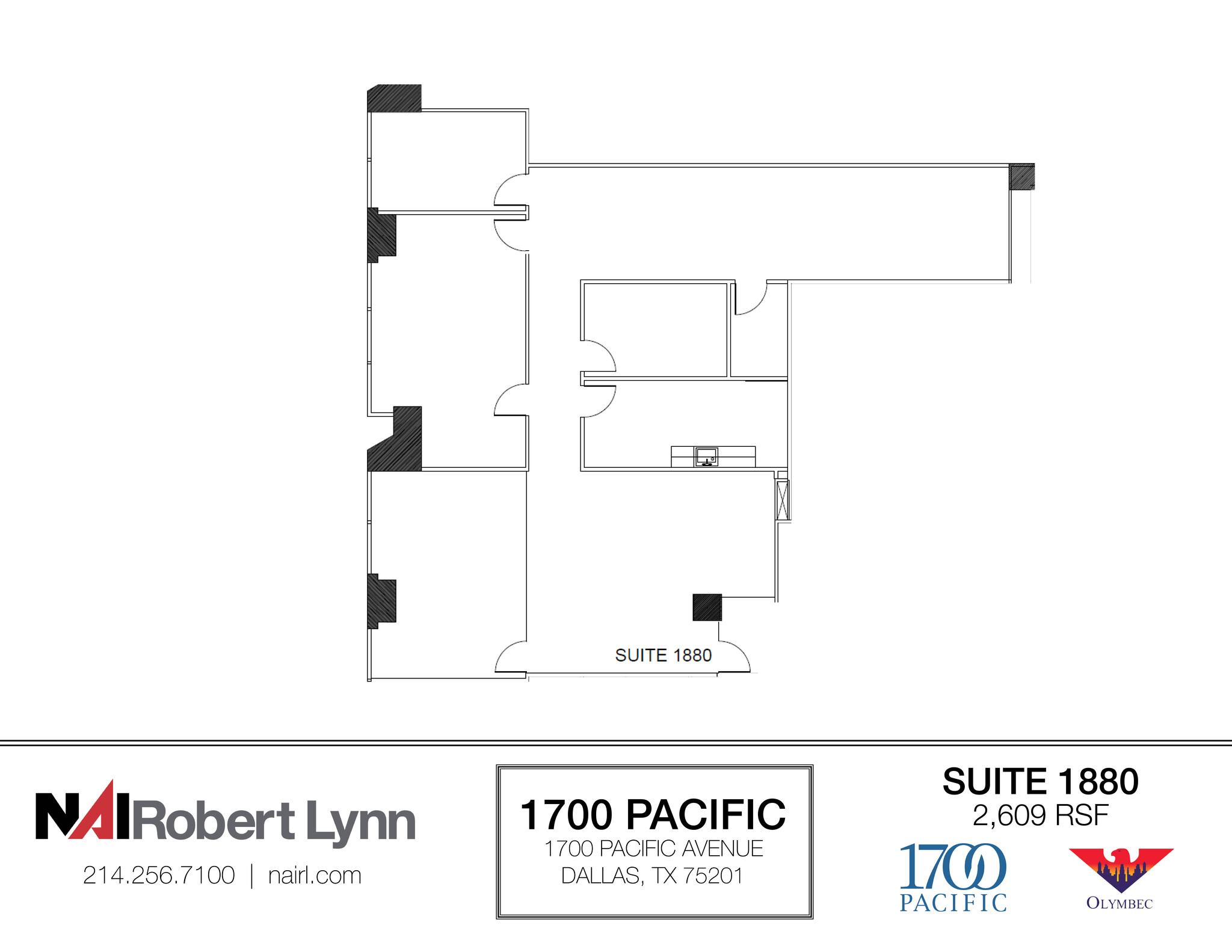 1700 Pacific Ave, Dallas, TX for lease Floor Plan- Image 1 of 2