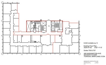 409 Washington Ave, Towson, MD for lease Floor Plan- Image 1 of 2