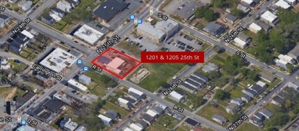 1201 N 25th St, Richmond, VA - aerial  map view