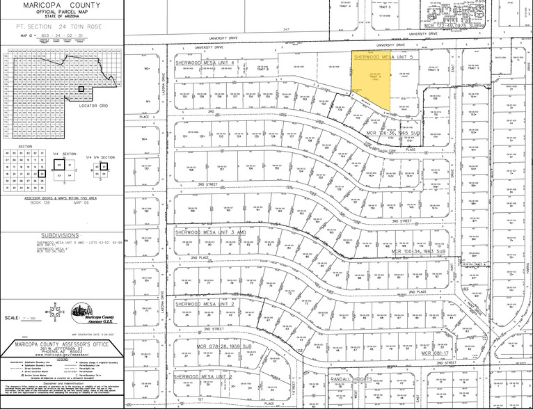 1535 E University Dr, Mesa, AZ for sale - Plat Map - Image 2 of 6