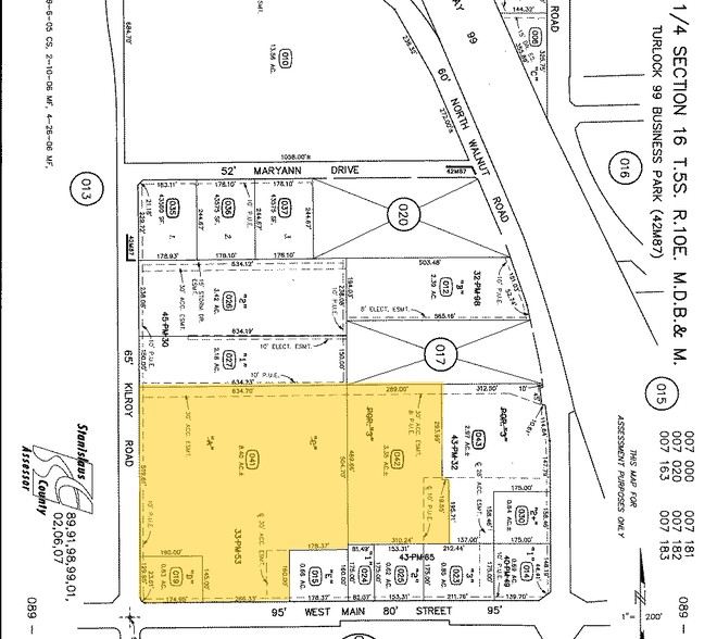 N Killroy Rd & W Main St, Turlock, CA for lease - Plat Map - Image 2 of 2