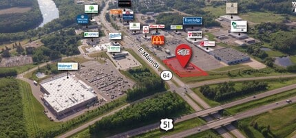 E Main St, Merrill, WI - Aerial  map view
