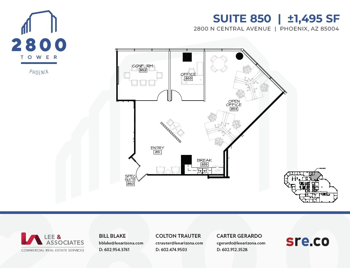 2800 N Central Ave, Phoenix, AZ for lease Floor Plan- Image 1 of 2