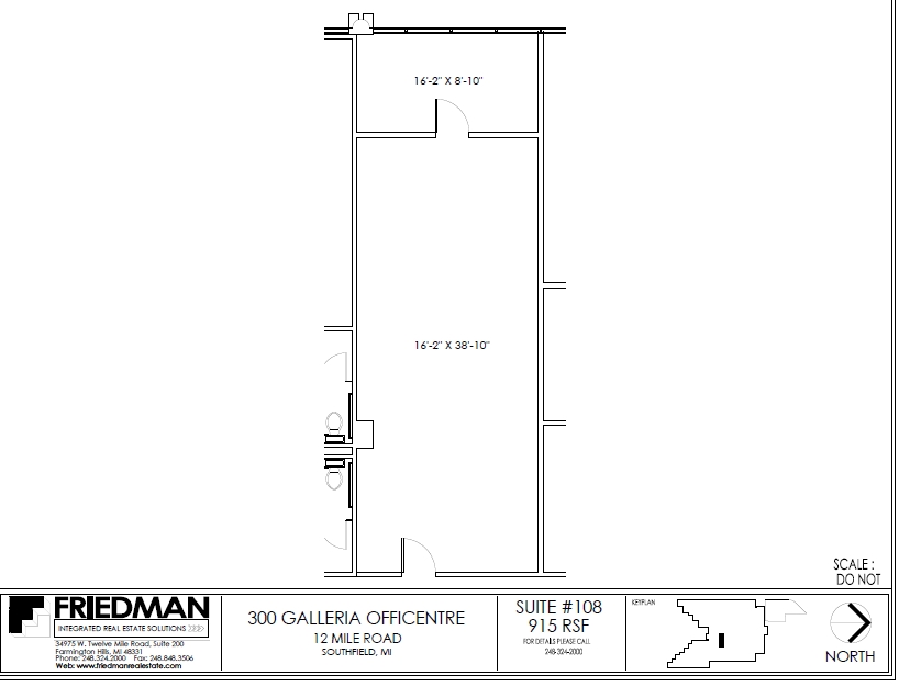 300 Galleria Officentre, Southfield, MI for lease Floor Plan- Image 1 of 2