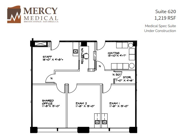 4060 4th Ave, San Diego, CA for lease Floor Plan- Image 1 of 6