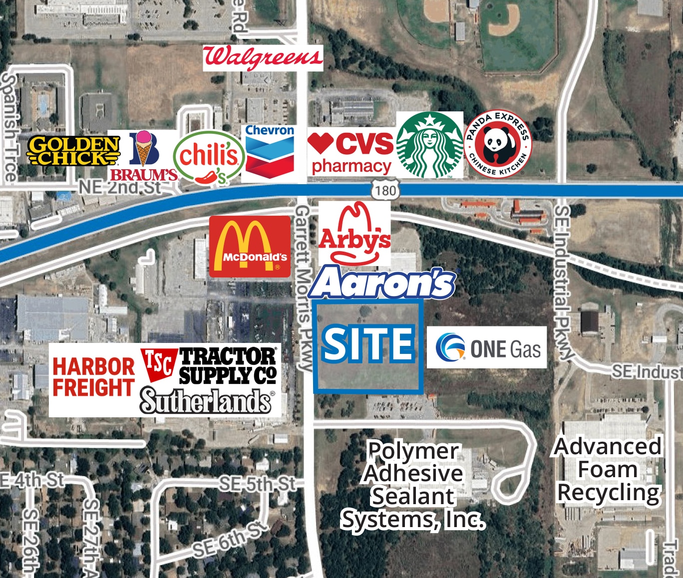 Garret Morris Pky/FM Rd 1821 & SE Industrial Pky, Mineral Wells, TX for sale Aerial- Image 1 of 5