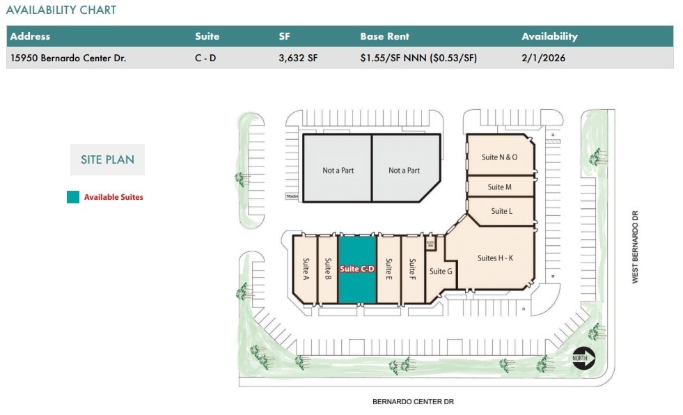 15950 Bernardo Center Dr, San Diego, CA for lease Site Plan- Image 1 of 2