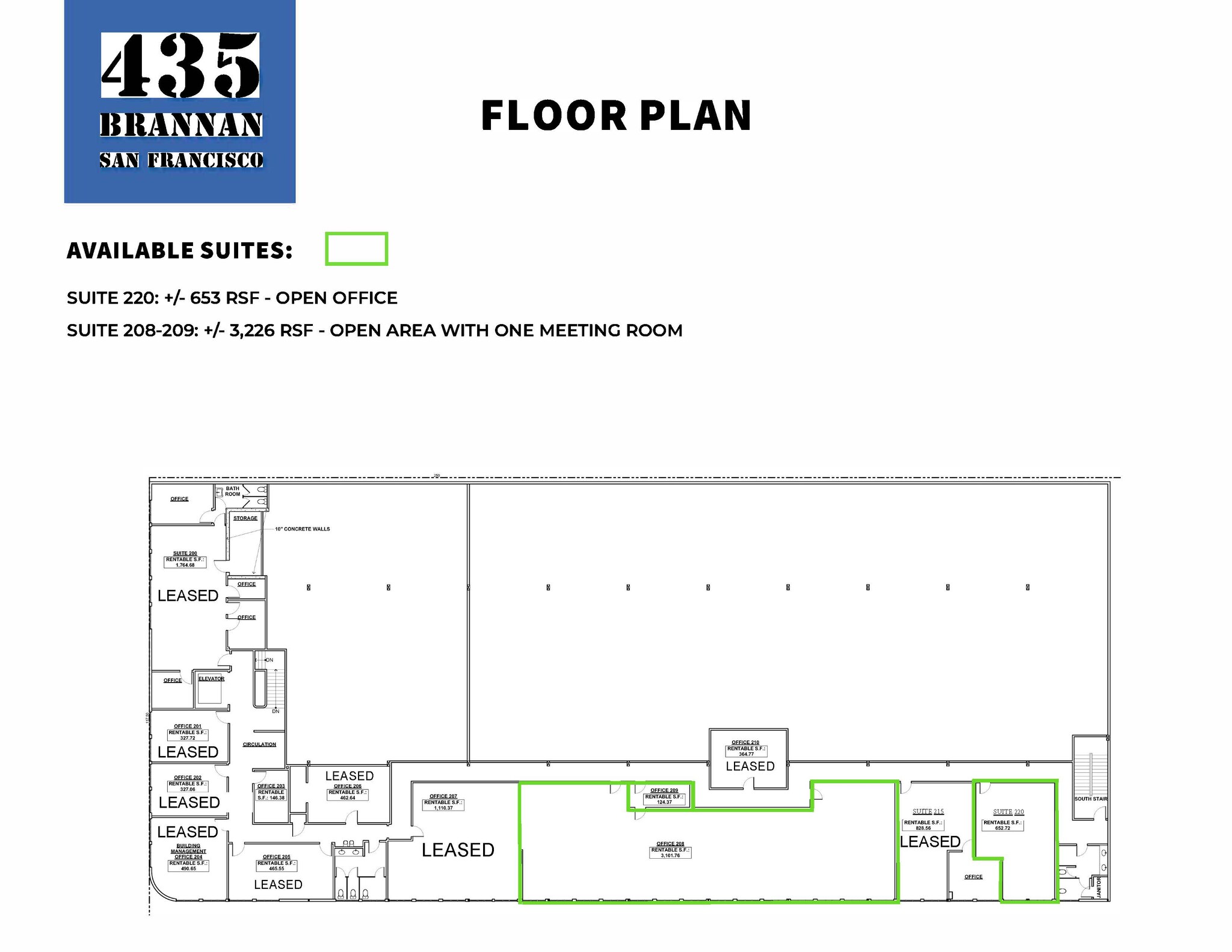 435 Brannan St, San Francisco, CA for lease Floor Plan- Image 1 of 2