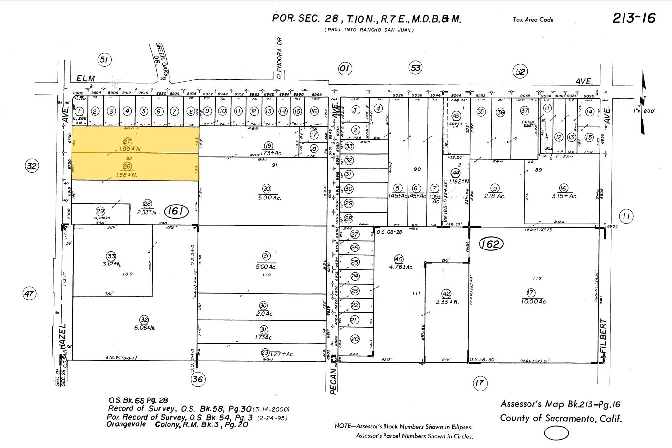6930 Hazel Ave, Orangevale, CA for sale Plat Map- Image 1 of 1