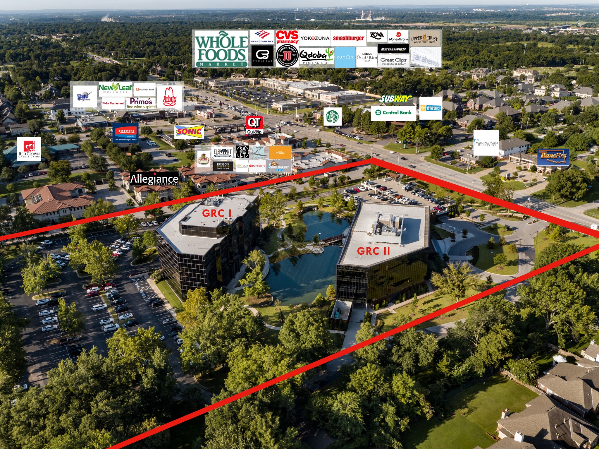 8801 S Yale Ave, Tulsa, OK for lease Aerial- Image 1 of 12