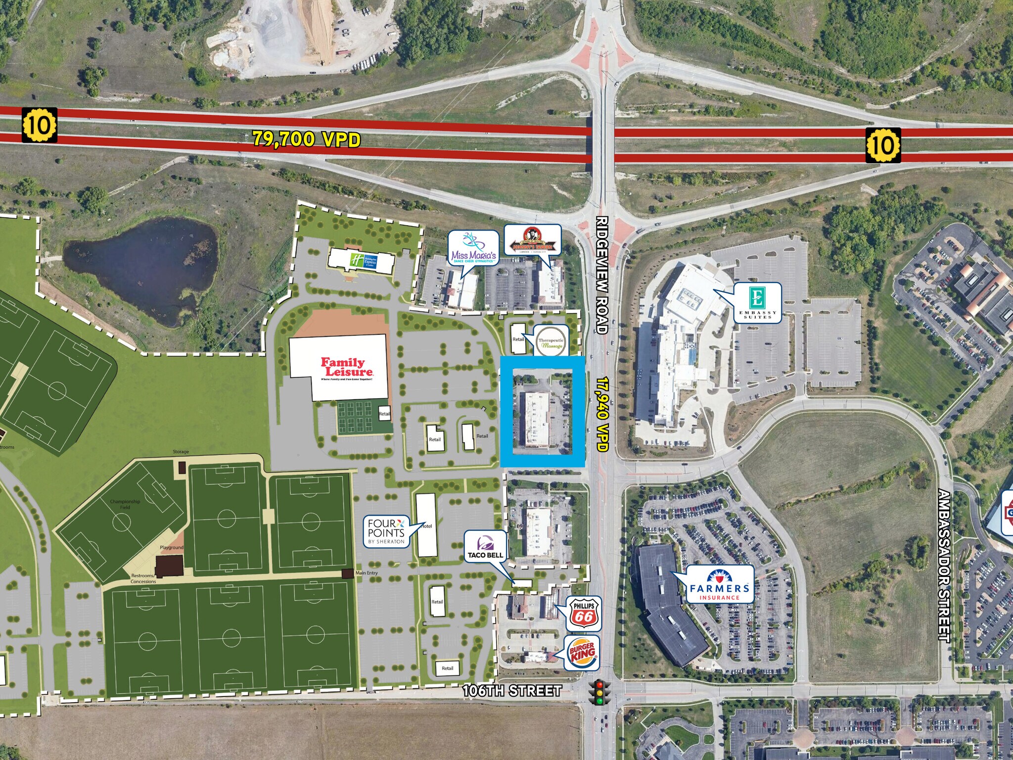 SW Corner of K10 & Ridgeview Rd, Olathe, KS 66061 Garmin Olathe