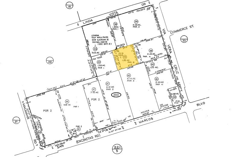 338 Via Vera Cruz, San Marcos, CA for lease - Plat Map - Image 2 of 6