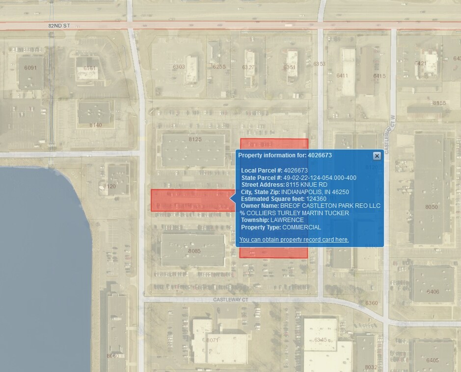 8115 Knue Rd, Indianapolis, IN for lease Plat Map- Image 1 of 2