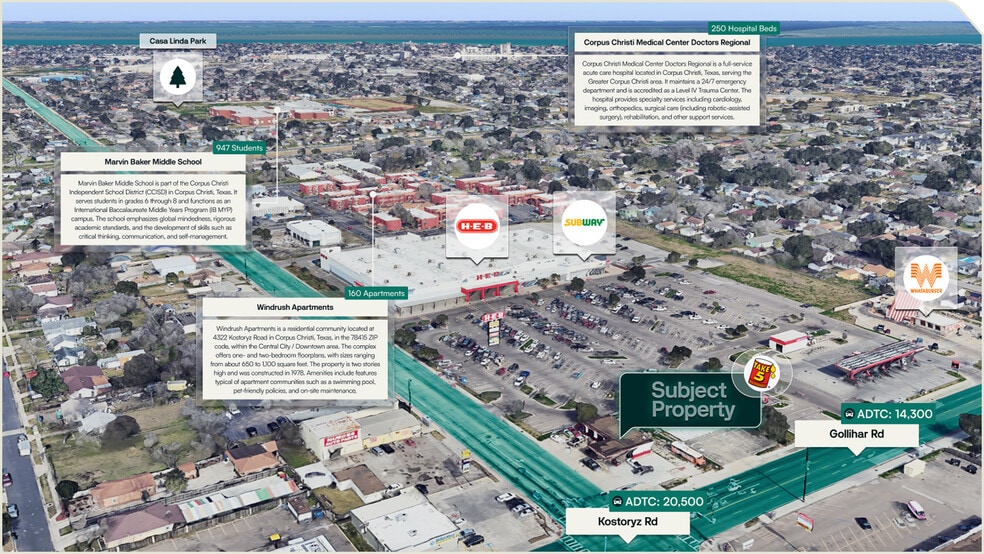 4450 Kostoryz Rd, Corpus Christi, TX for sale - Aerial - Image 3 of 3