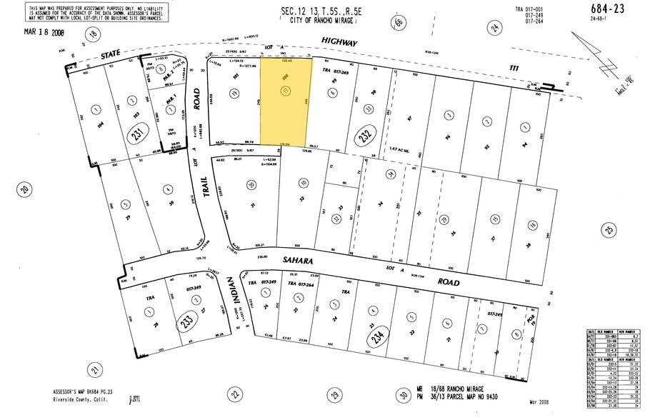 71537 Highway 111, Rancho Mirage, CA for lease - Plat Map - Image 2 of 3