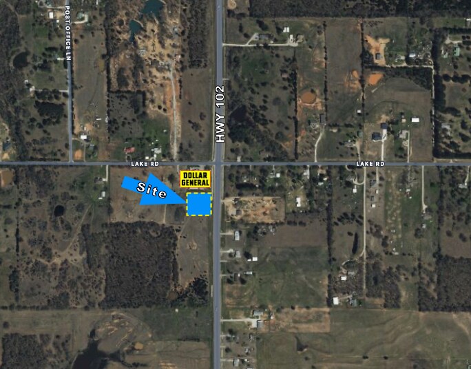 HWY 102 & Lake RD (S of SW/c) rd, Shawnee, OK for sale Aerial- Image 1 of 1