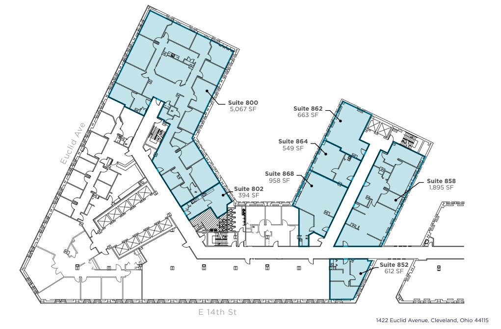 1400-1422 Euclid Ave, Cleveland, OH for lease Floor Plan- Image 1 of 1