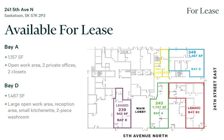 241 5th Ave, Saskatoon, SK for lease Floor Plan- Image 1 of 1