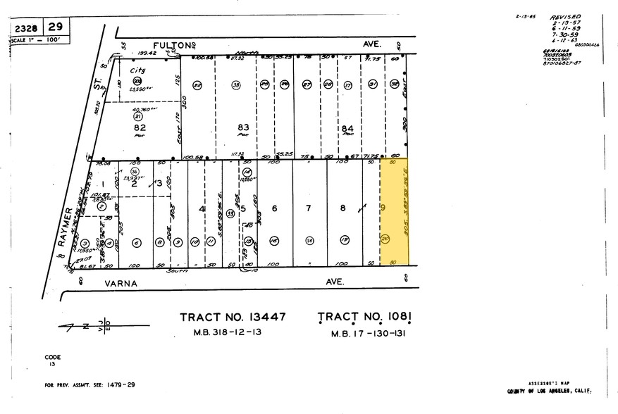 7338 Varna Ave, North Hollywood, CA for lease - Plat Map - Image 2 of 2