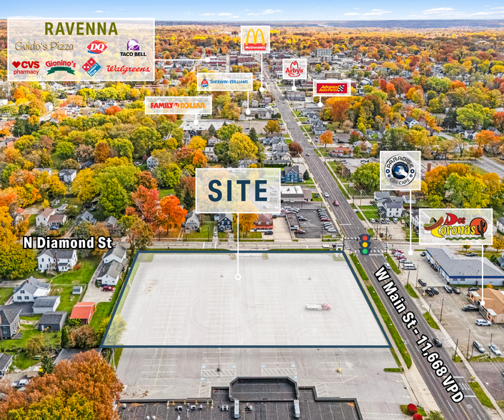 832 W Main St, Ravenna, OH for sale - Aerial - Image 2 of 6