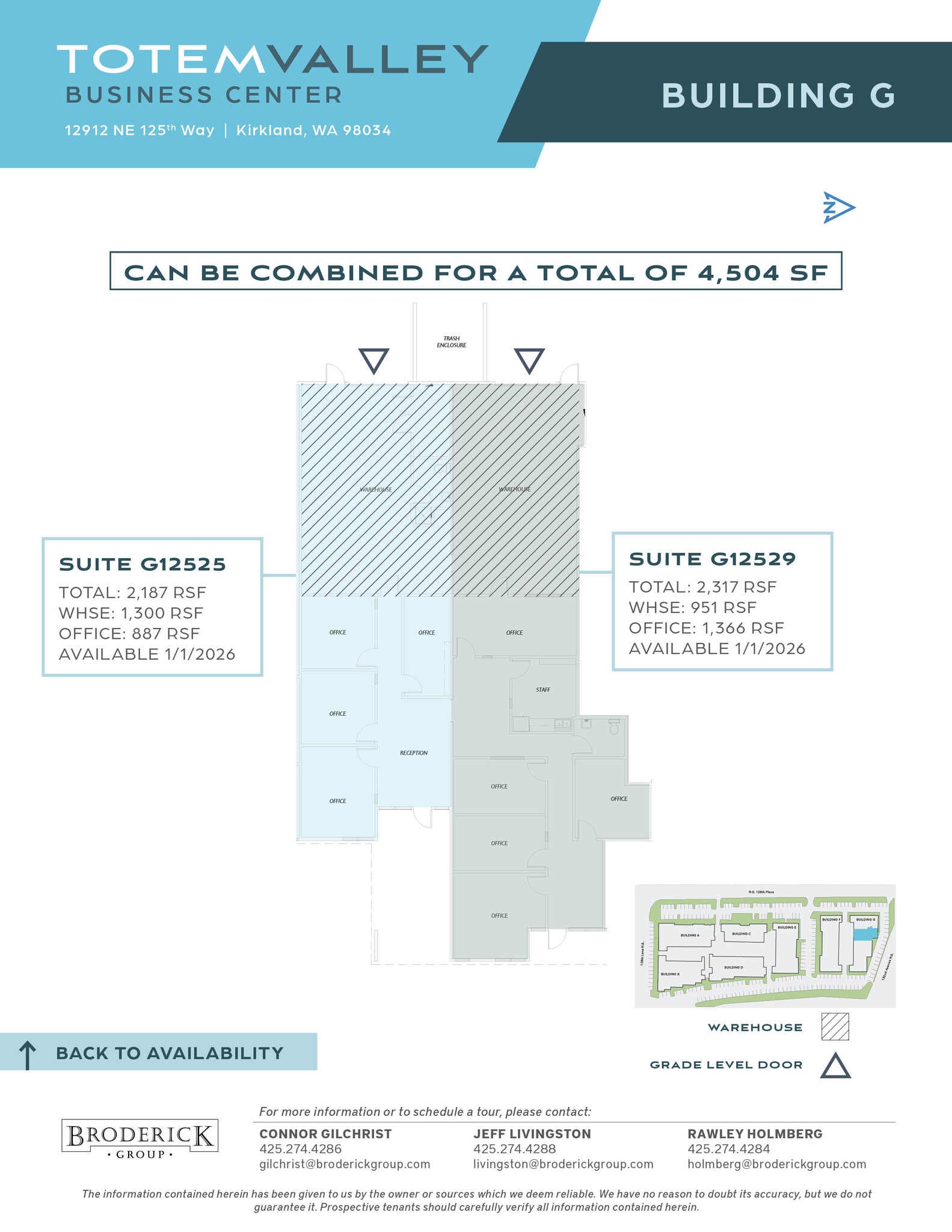 12509-12523 130th Ln NE, Kirkland, WA for lease Floor Plan- Image 1 of 2