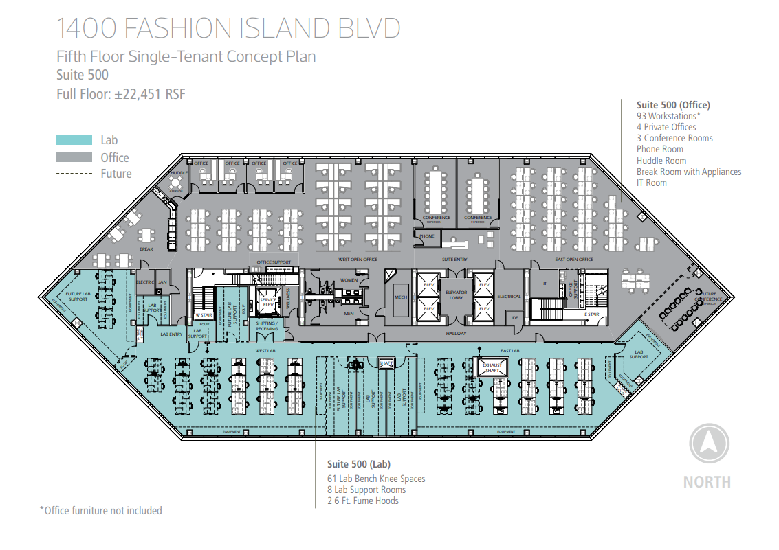 1400 Fashion Island Blvd, San Mateo, CA for lease Floor Plan- Image 1 of 1