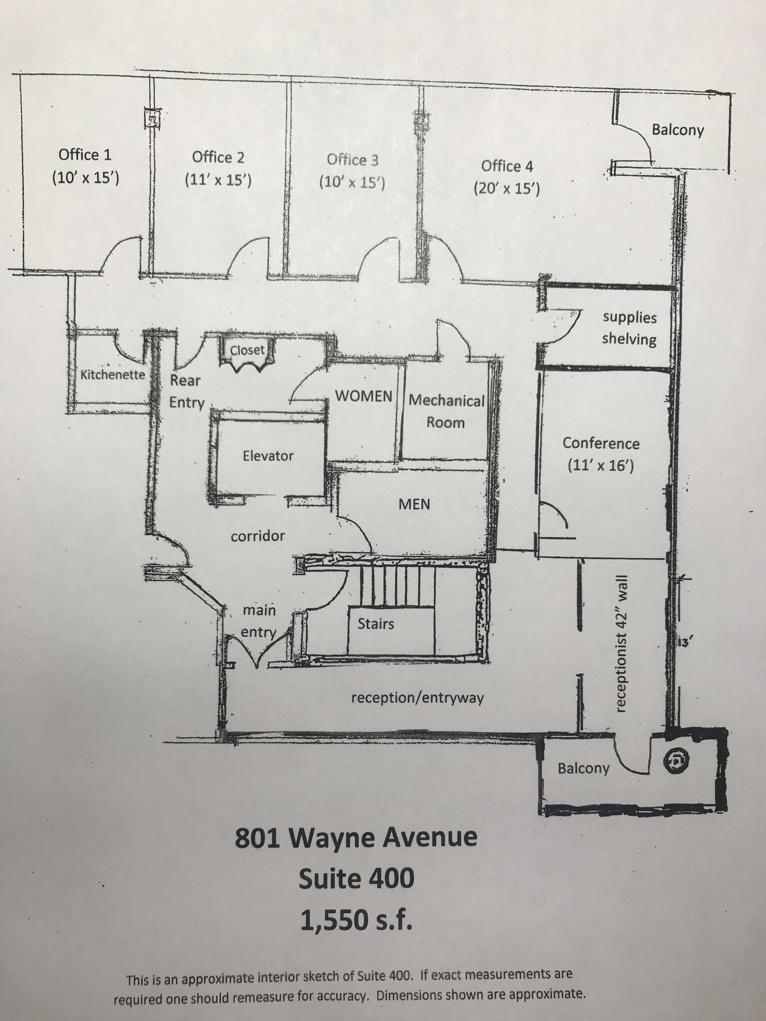 801 Wayne Ave, Silver Spring, MD for lease Floor Plan- Image 1 of 4