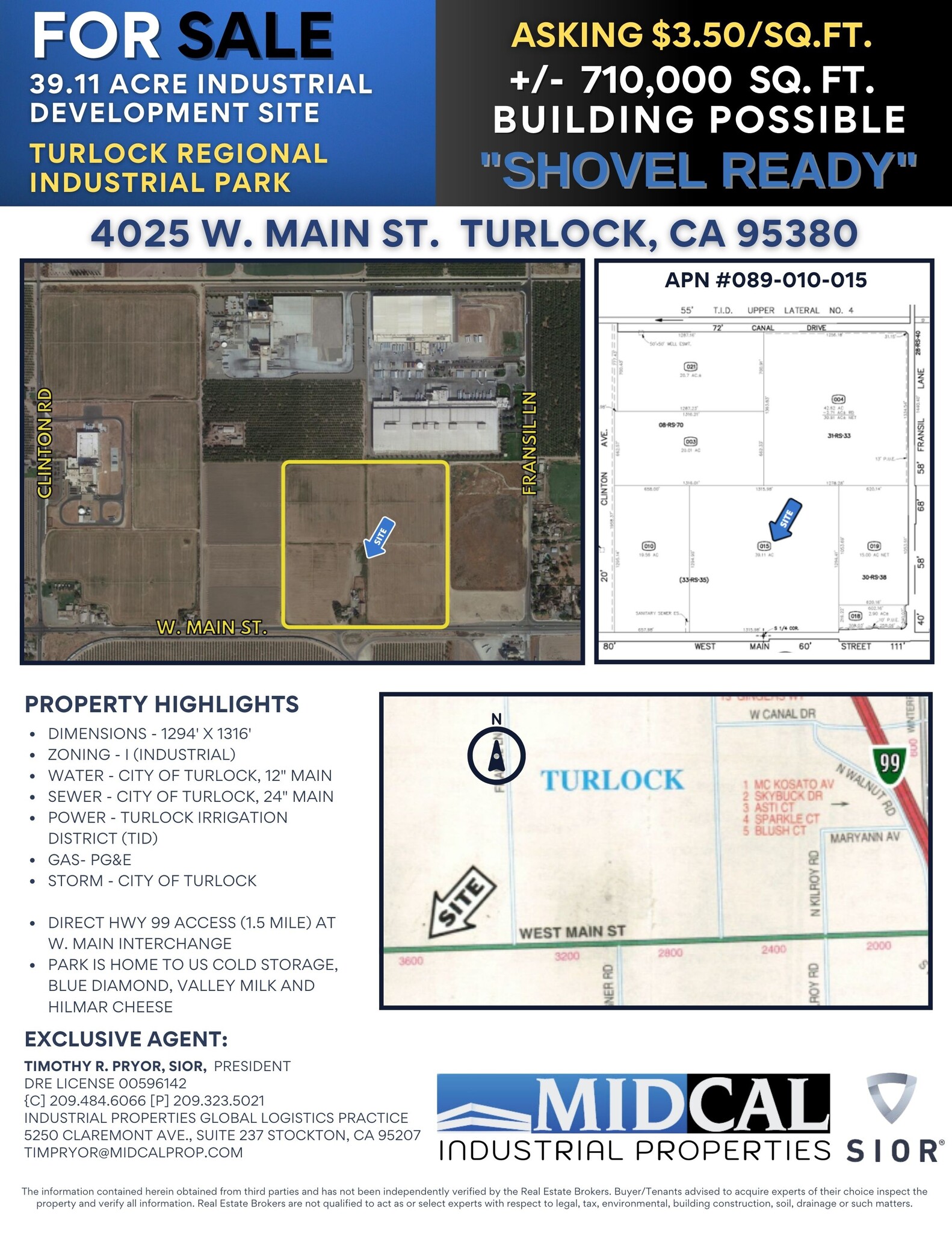 4025 W Main St, Turlock, CA for sale Aerial- Image 1 of 1