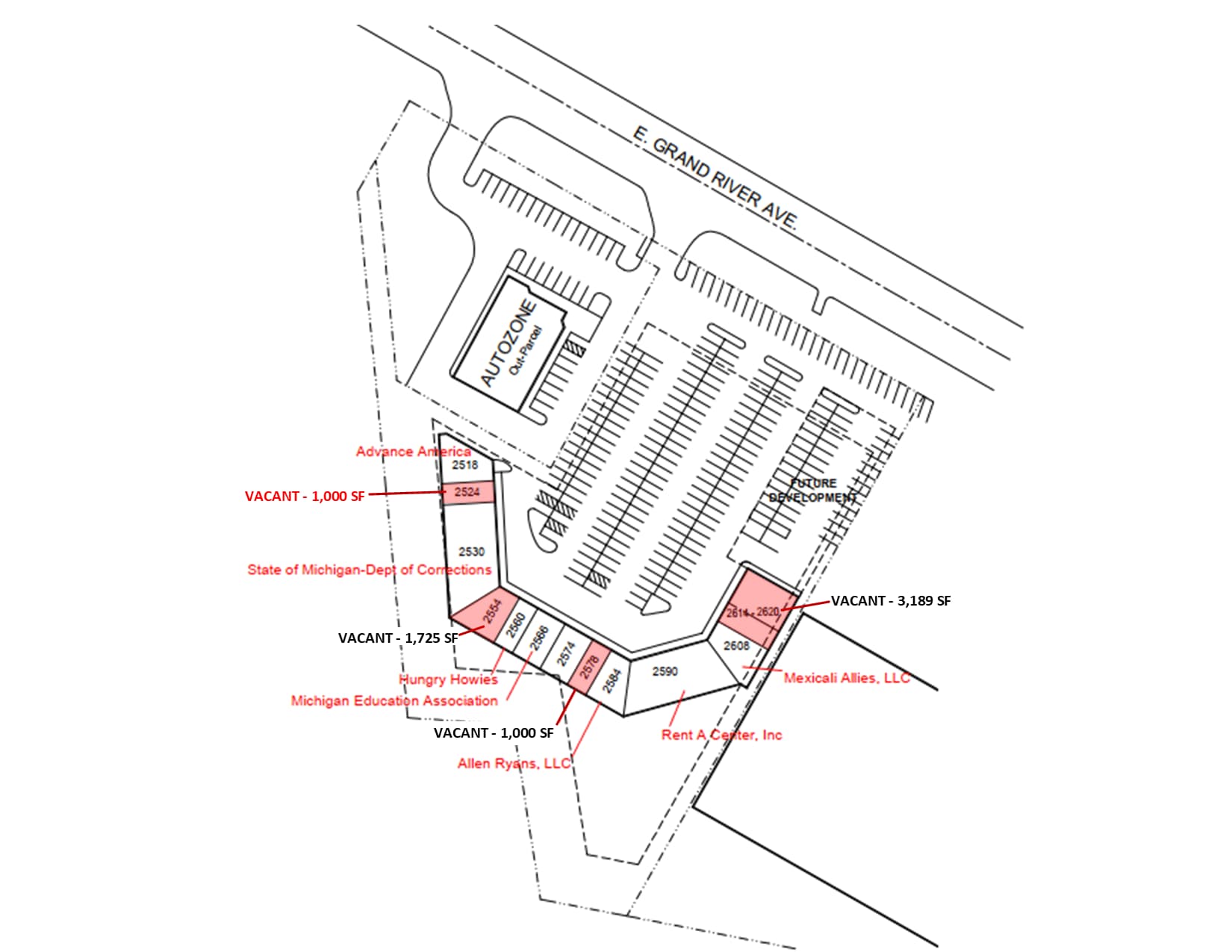 2518-2620 E Grand River Ave, Howell, MI for lease Site Plan- Image 1 of 1
